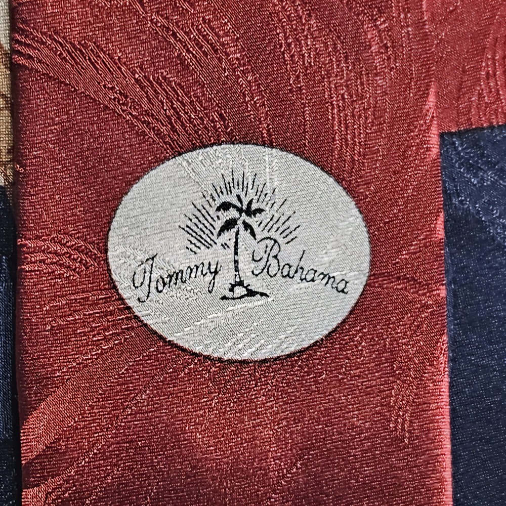 Tommy Bahama Men's Tie Coastal Ocean Boat‎ Tropical silk Travel Artsy Palm Trees - Picture 8 of 8